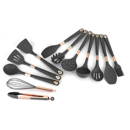 EliteCook - 12-piece gold-coated kitchen utensil set Bowlift