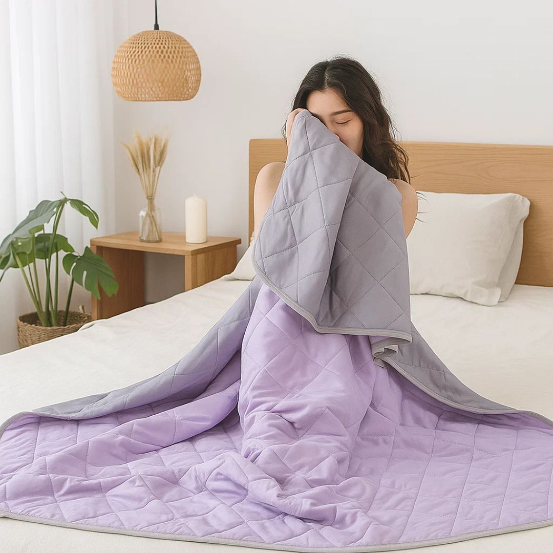 SilkCool | Cooling Blanket – Instant Cooling Comfort – Hypoallergenic Silk Fiber – Overheating Prevention – Relief for Night Sweats and Sensitive Skin Karnz
