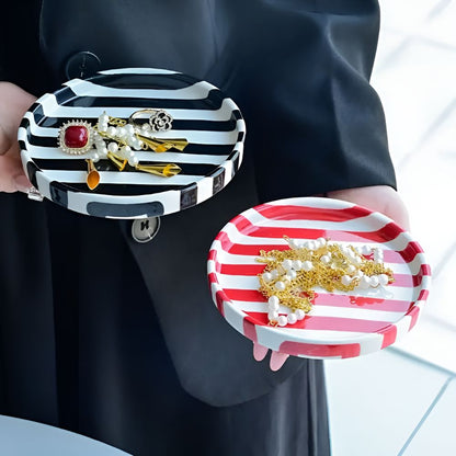 BowLift | Silva Ceramic Stripe Jewelry Tray