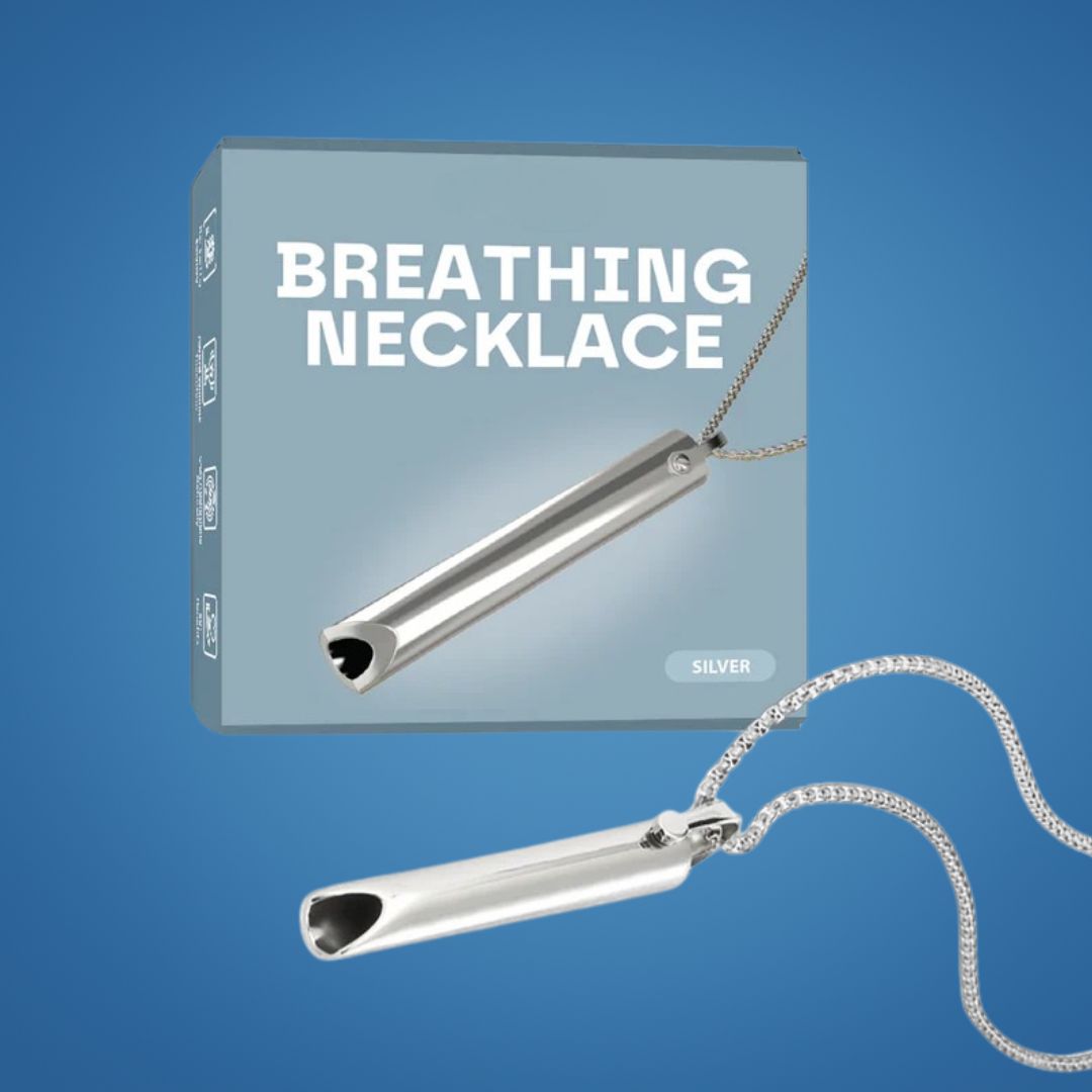 CalmAura | Anxiety Relief Breathing Necklace – Stainless Steel – Stress Reduction – Mindfulness Aid for Adults Bowlift