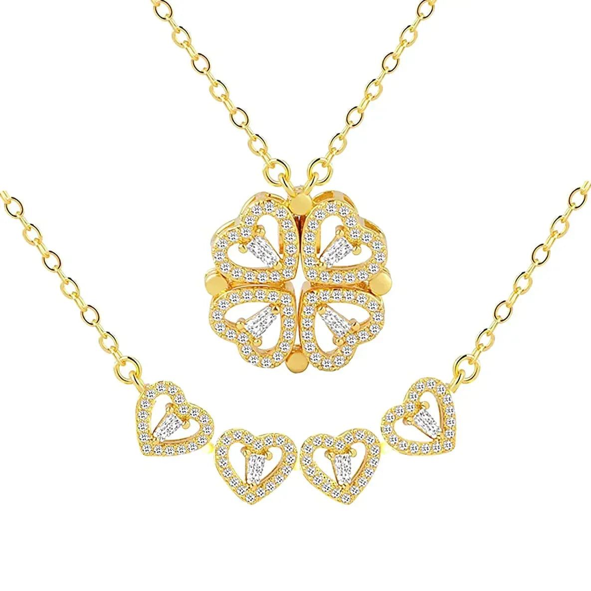 BowLift | Magnetic Leaf & Heart Necklace