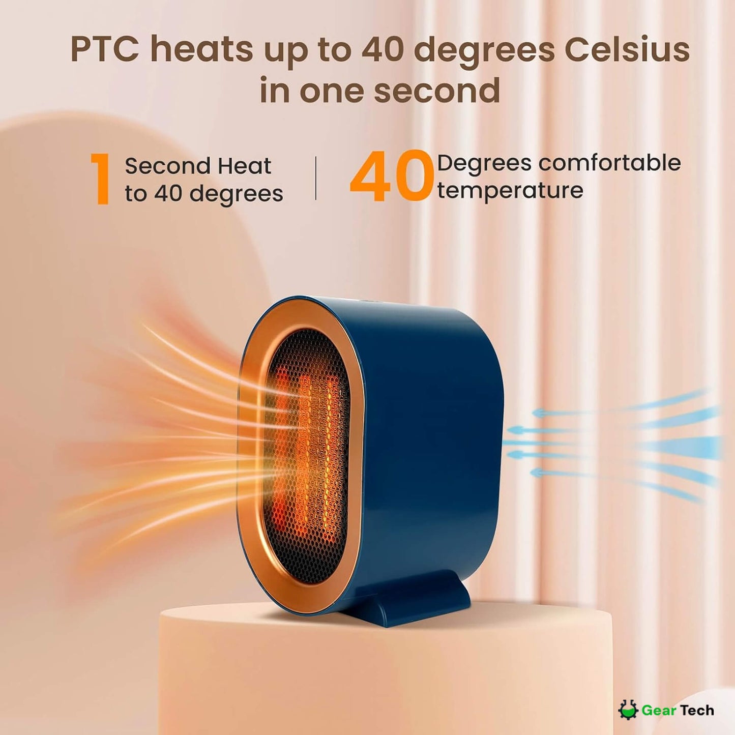 Skanto | Small Energy Efficient Room Electric Heater Portable Low Energy Power Saving
