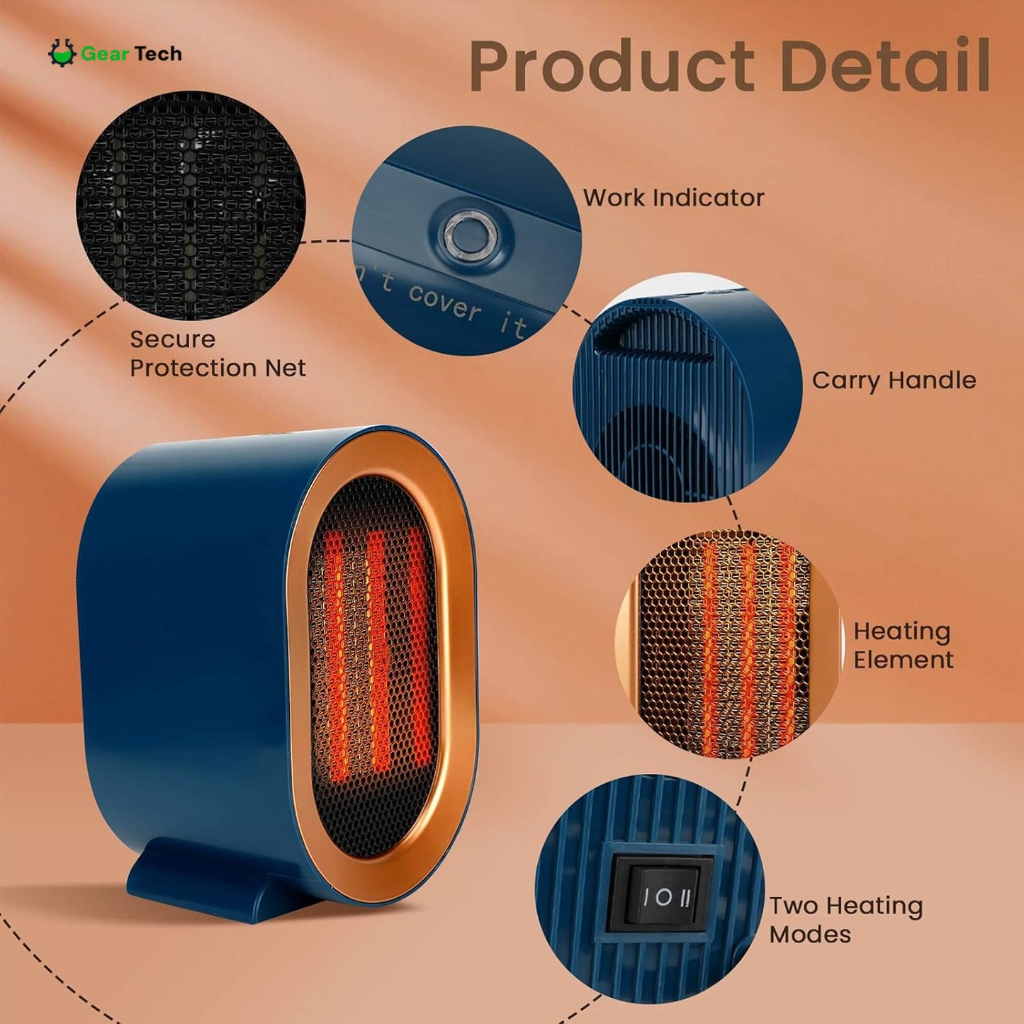 Skanto | Small Energy Efficient Room Electric Heater Portable Low Energy Power Saving