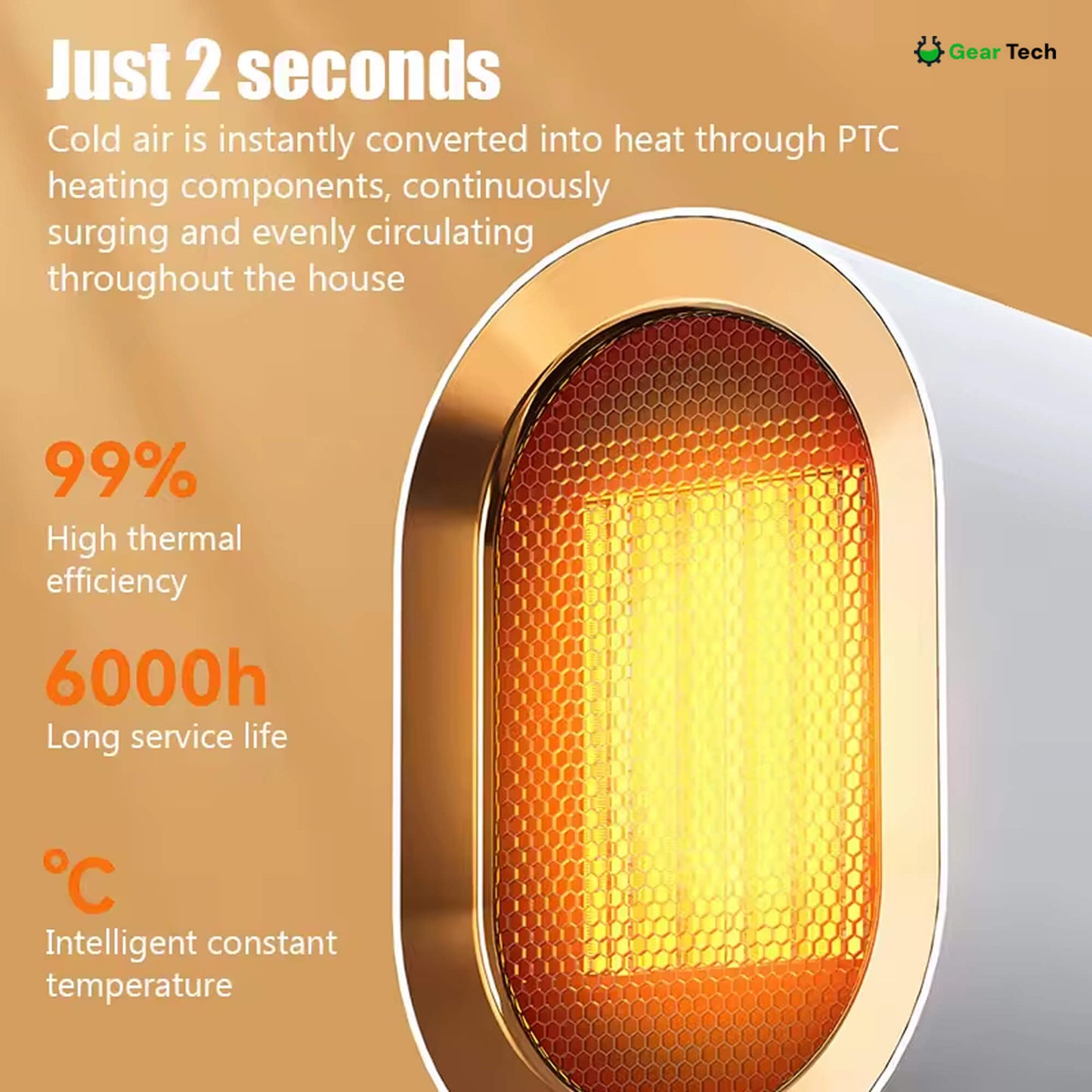 Skanto | Small Energy Efficient Room Electric Heater Portable Low Energy Power Saving