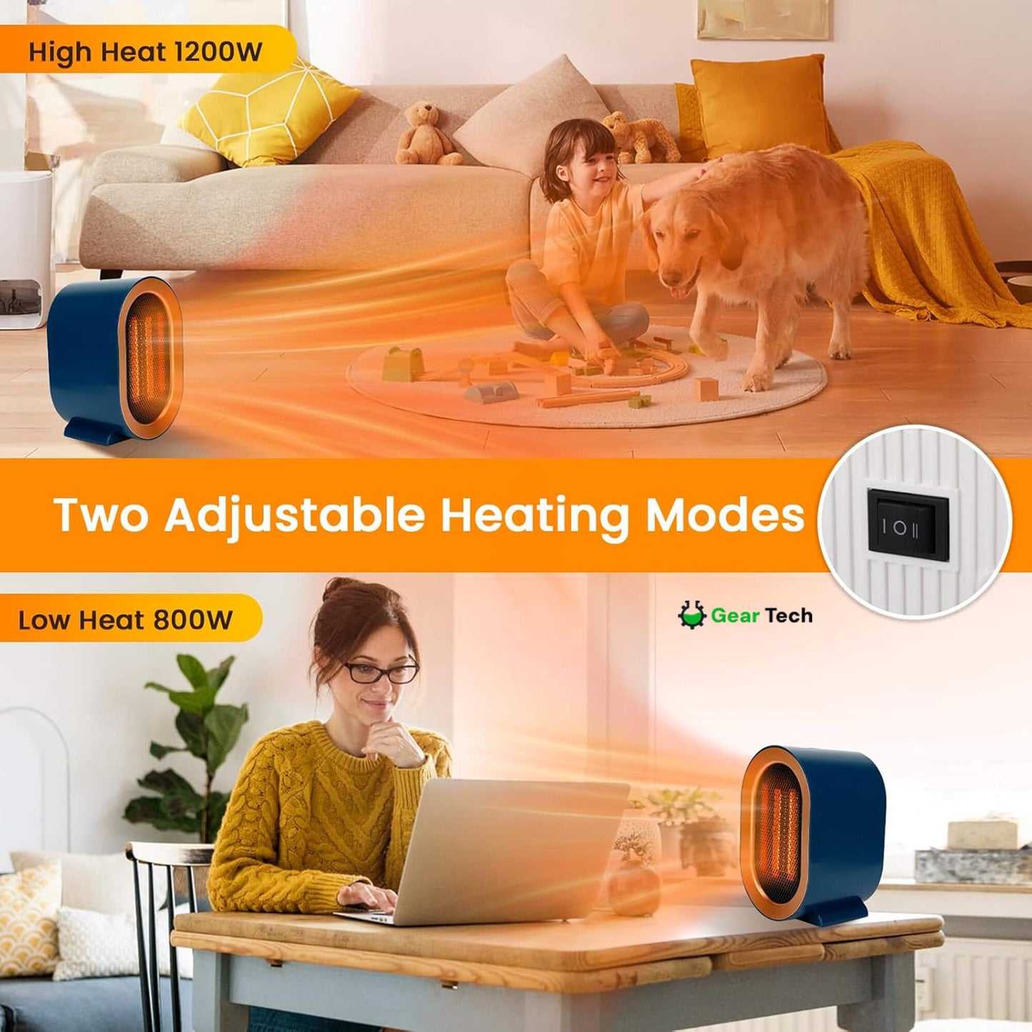 Skanto | Small Energy Efficient Room Electric Heater Portable Low Energy Power Saving