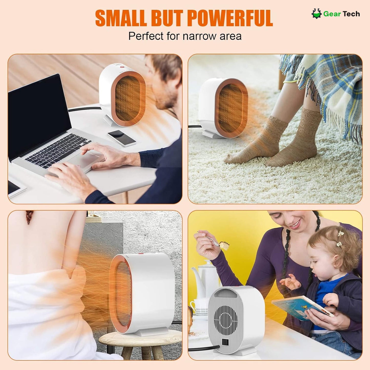Skanto | Small Energy Efficient Room Electric Heater Portable Low Energy Power Saving
