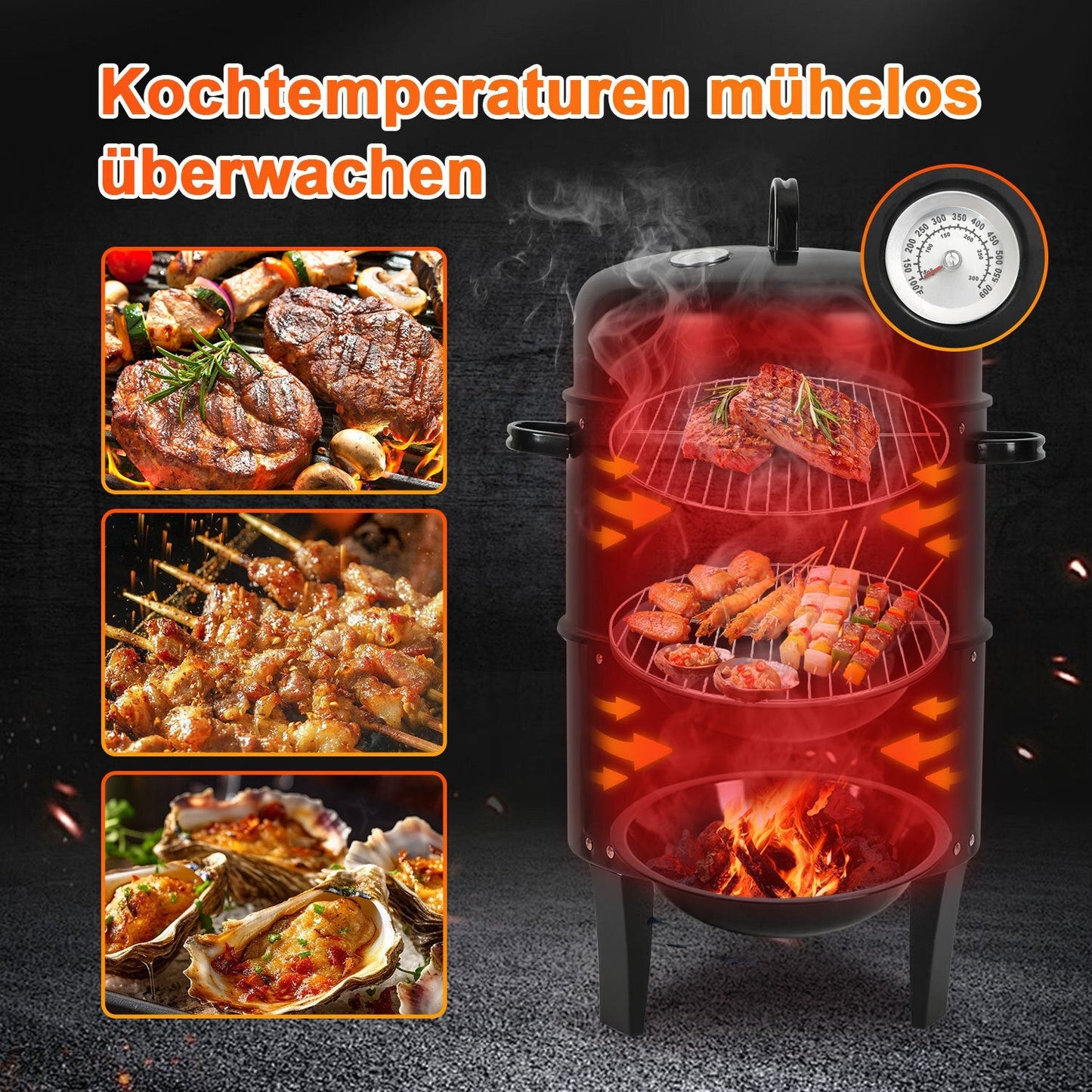 3 in 1 Smoker Smoking Oven 2 Levels | Bowlift