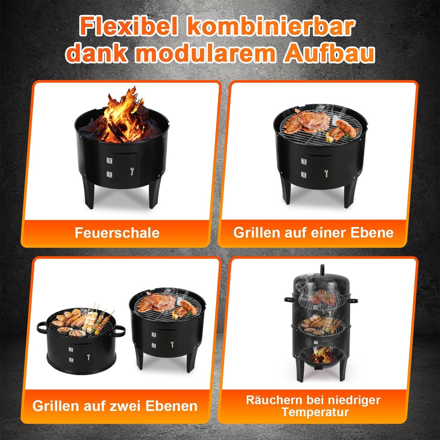 3 in 1 Smoker Smoking Oven 2 Levels | Bowlift
