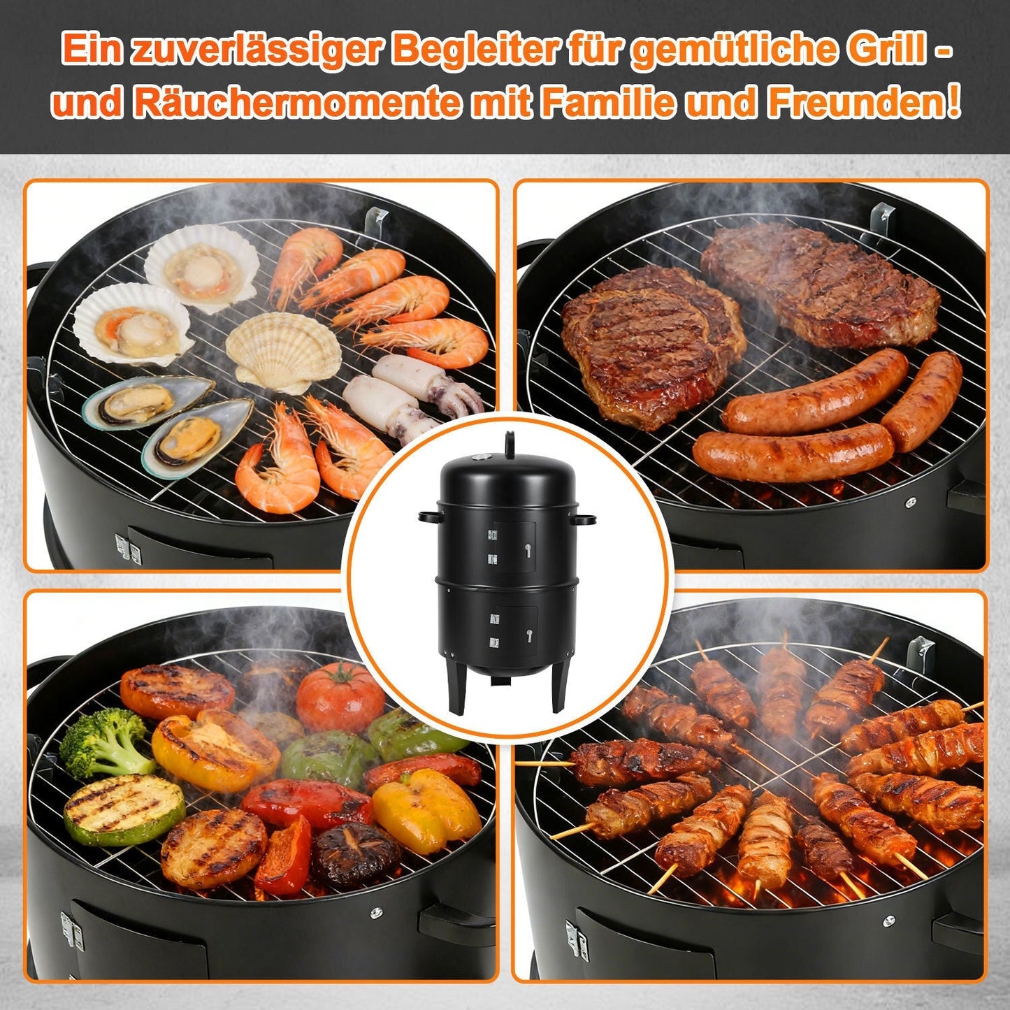 3 in 1 Smoker Smoking Oven 2 Levels | Bowlift