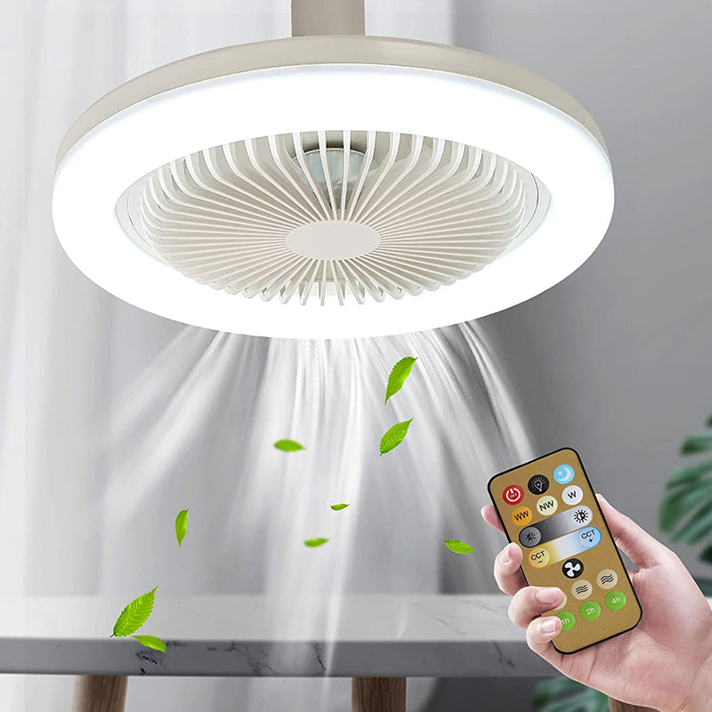 Energy-efficient ceiling fan with LED light and remote control | Suitable for any light socket | Karnz