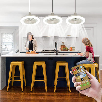 Energy-efficient ceiling fan with LED lighting and remote control | Suitable for any light socket