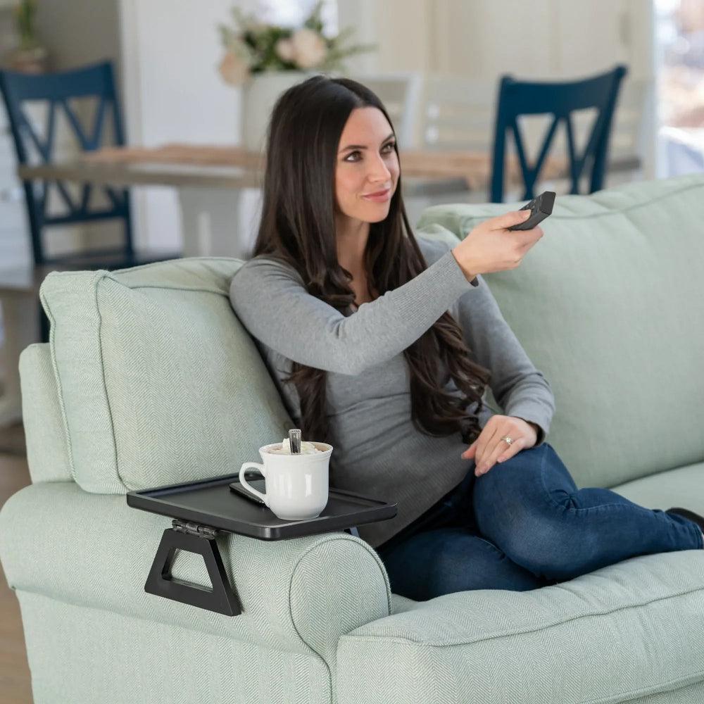 BowLift | SofaMate – Adjustable Sofa Arm Tray Table for Drinks, Snacks & Remote Control Storage