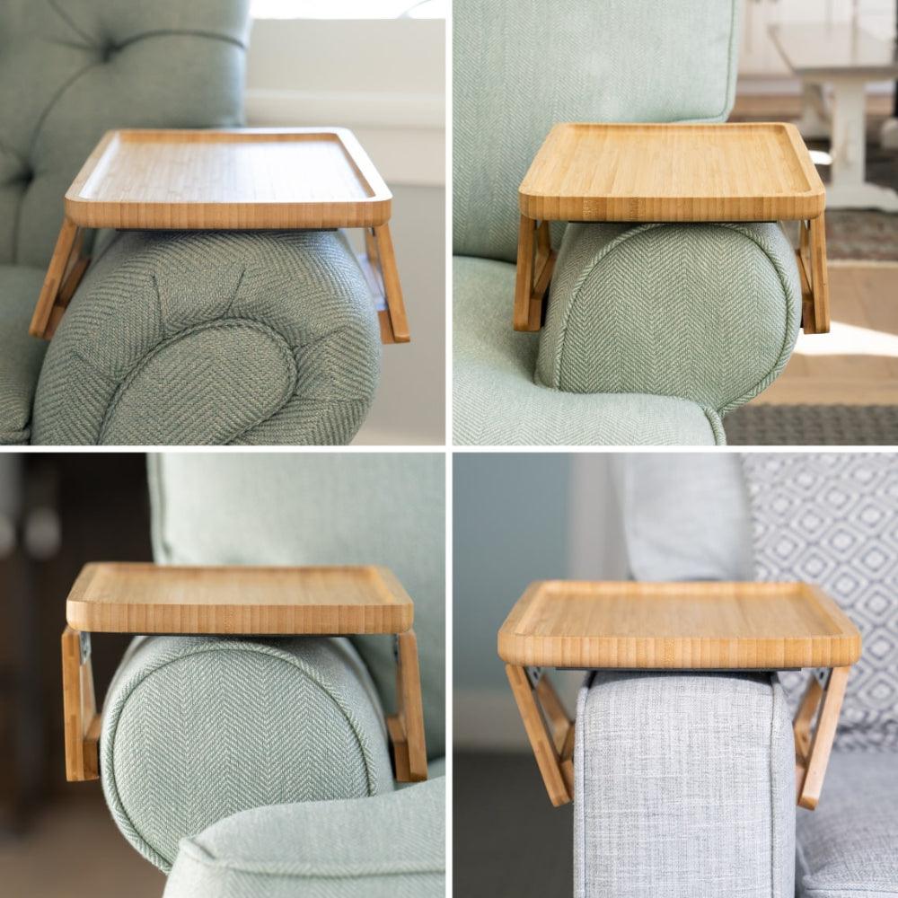 BowLift | SofaMate – Adjustable Sofa Arm Tray Table for Drinks, Snacks & Remote Control Storage