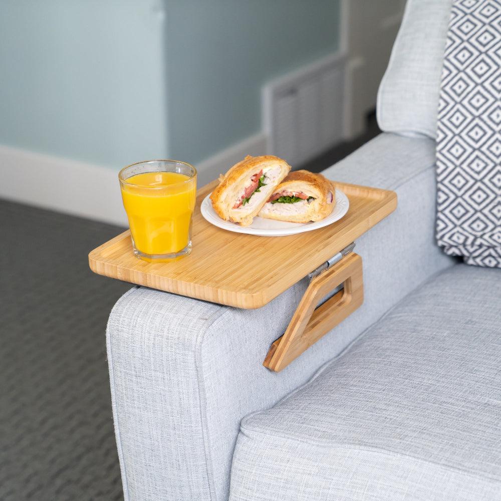 BowLift | SofaMate – Adjustable Sofa Arm Tray Table for Drinks, Snacks & Remote Control Storage