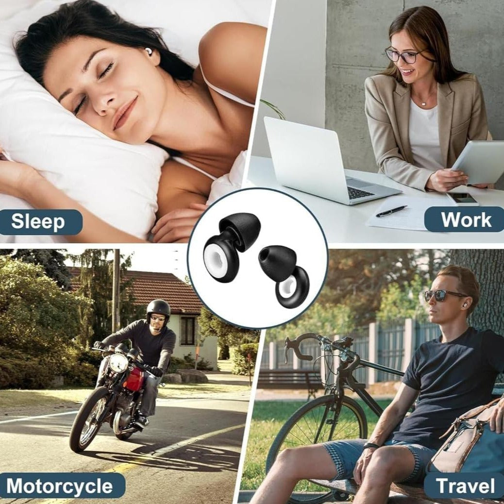 Soft silicone earplugs for noise reduction, silicone ear noise blockers for sleeping, noise sensitivity, air travel