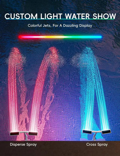 BowLift | Solar Pool Fountain with LED & Double Spray Arch – For Nighttime Pool Magic