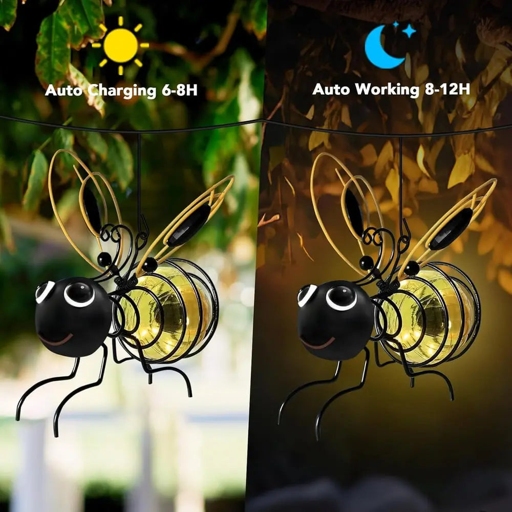 BowLift | Solar-powered Hanging Lamp "Bee" – Weatherproof LED Decoration for Garden & Balcony
