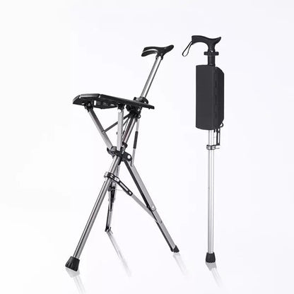 BowLift | SitWalk Foldable Walking Stick – Walking Stick with Sitting Function and Ergonomic Grip