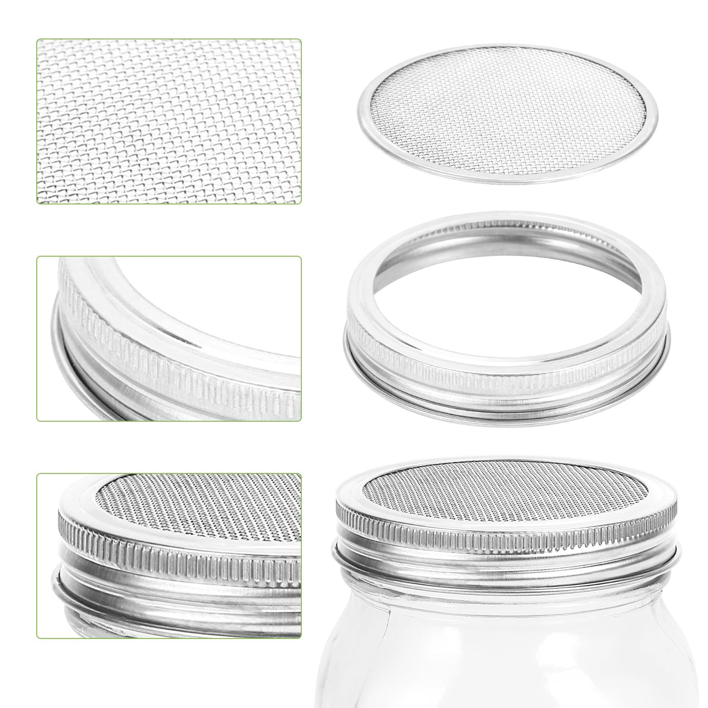 Sprouting glass germination glass 2pcs with lid & sieve 950ML | Bowlift
