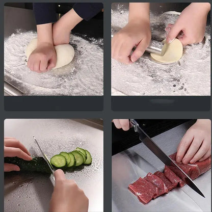 Skanto | SliceGrip – Stainless Steel Cutting Board with Anti-Slip and Raised Edge