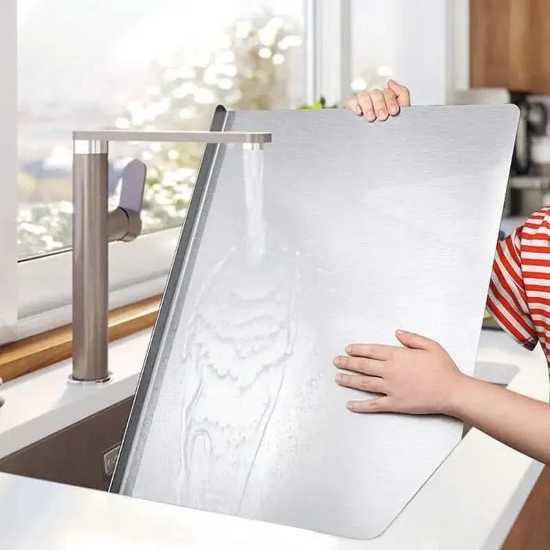 Skanto | SliceGrip Stainless Steel Cutting Board with Drip Guard