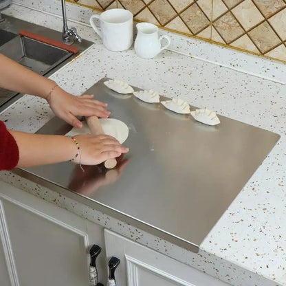 Skanto | SliceGrip – Stainless Steel Cutting Board with Non-Slip Protection and Raised Edge