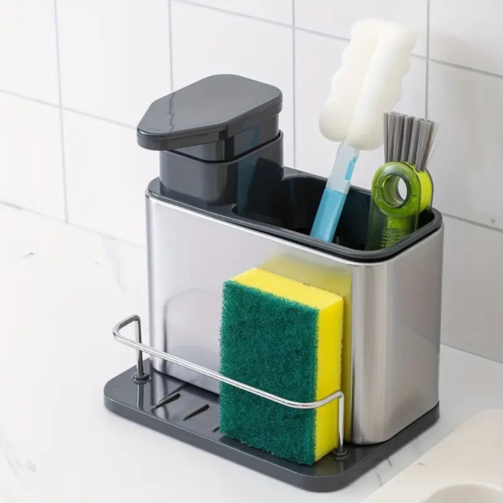 BowLift | Stainless Steel Dish Soap Dispenser & Utensil Rack