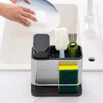 BowLift | Stainless Steel Dish Soap Dispenser & Utensil Rack