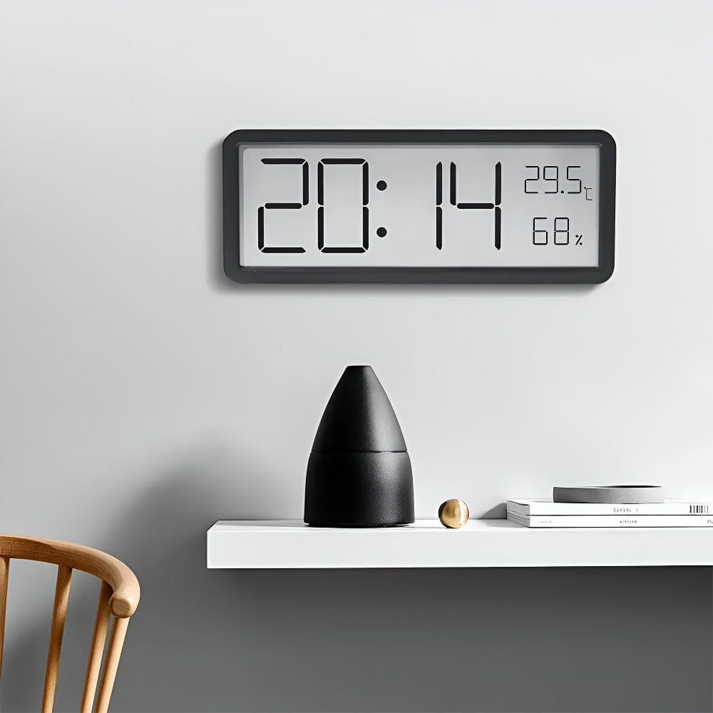 Digital LED Wall Clock – Large Display with Temperature and Humidity | Karnz