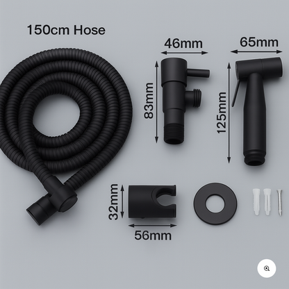 AquaNova Stainless Steel Bidet Shower – Hygienic Toilet Shower with Wall Mount