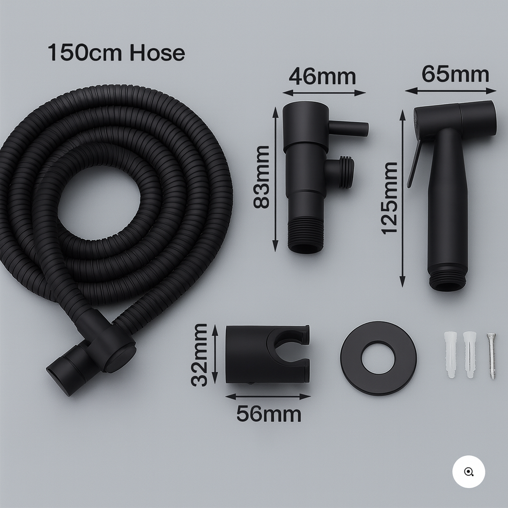 AquaNova Bidet Sprayer from Stainless Steel – Hygienic Toilet Shower with Wall Mount
