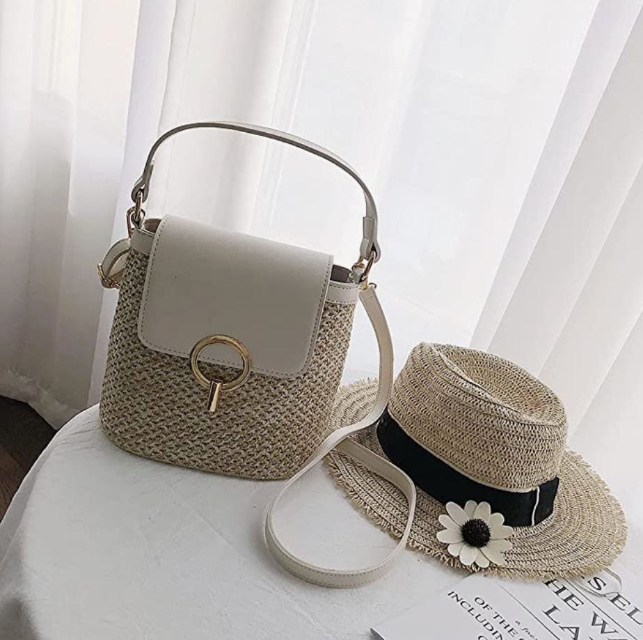 Skanto | Eva Straw Chic Bag – Lightweight Summer Bag with Shoulder Strap
