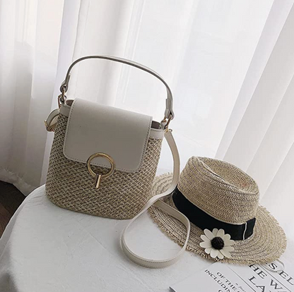 Skanto | Eva Straw Chic Bag – Lightweight Summer Bag with Shoulder Strap