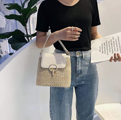 Skanto | Eva Straw Chic Bag – Lightweight Summer Bag with Shoulder Strap