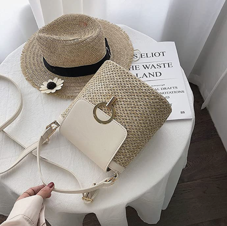 Skanto | Eva Straw Chic Bag – Lightweight Summer Bag with Shoulder Strap