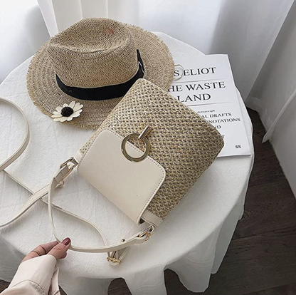 Skanto | Eva Straw Chic Bag – Lightweight Summer Bag with Shoulder Strap