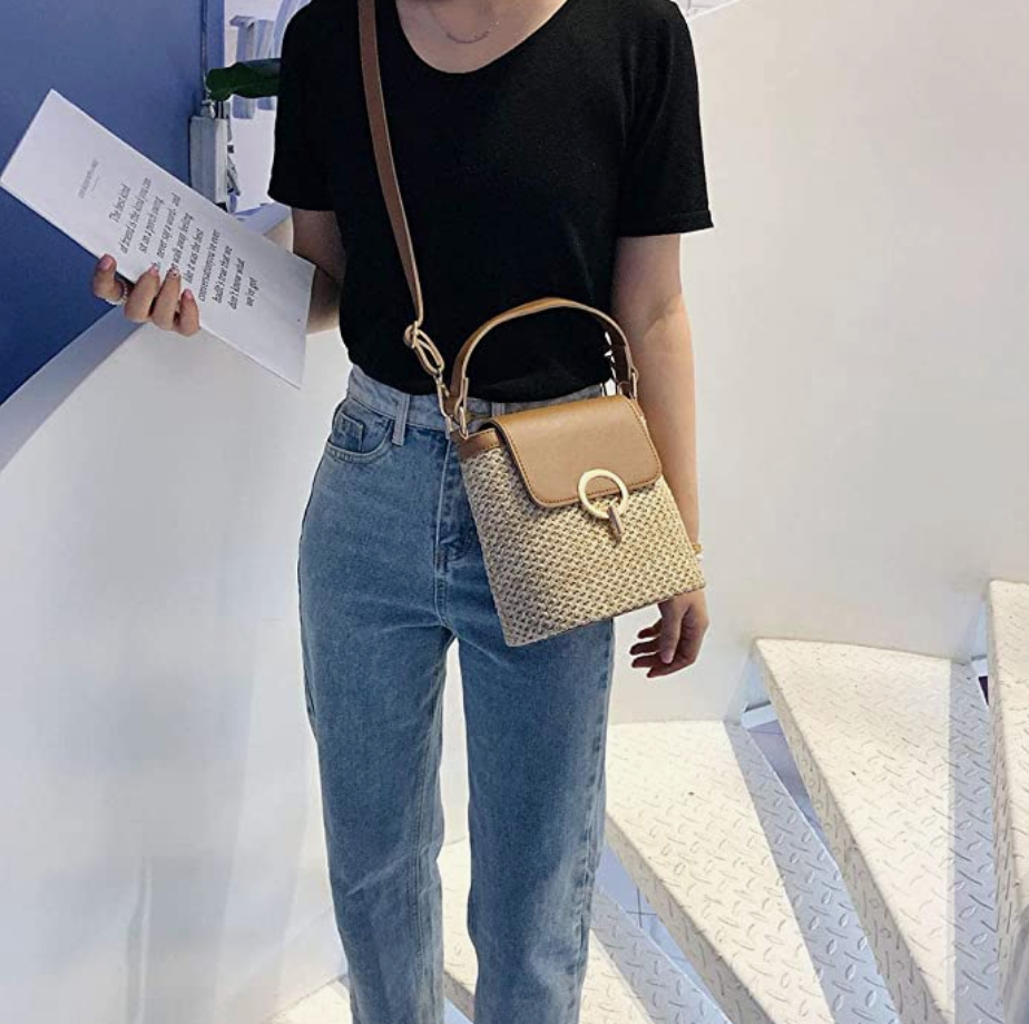 Skanto | Eva Straw Chic Bag – Lightweight Summer Bag with Shoulder Strap