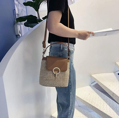 Skanto | Eva Straw Chic Bag – Lightweight Summer Bag with Shoulder Strap