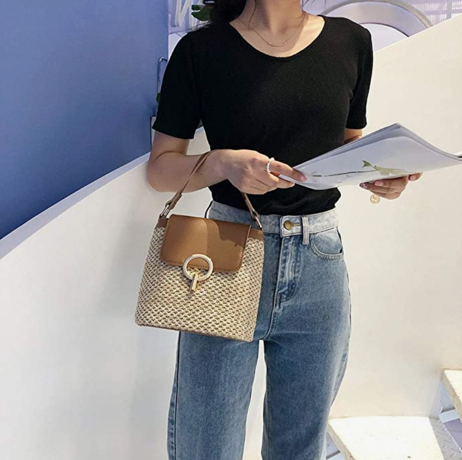 Skanto | Eva Straw Chic Bag – Lightweight Summer Bag with Shoulder Strap