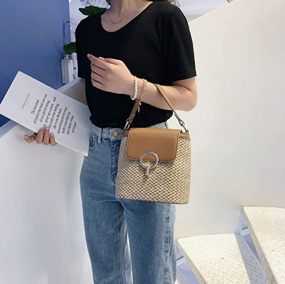 Skanto | Eva Straw Chic Bag – Lightweight Summer Bag with Shoulder Strap