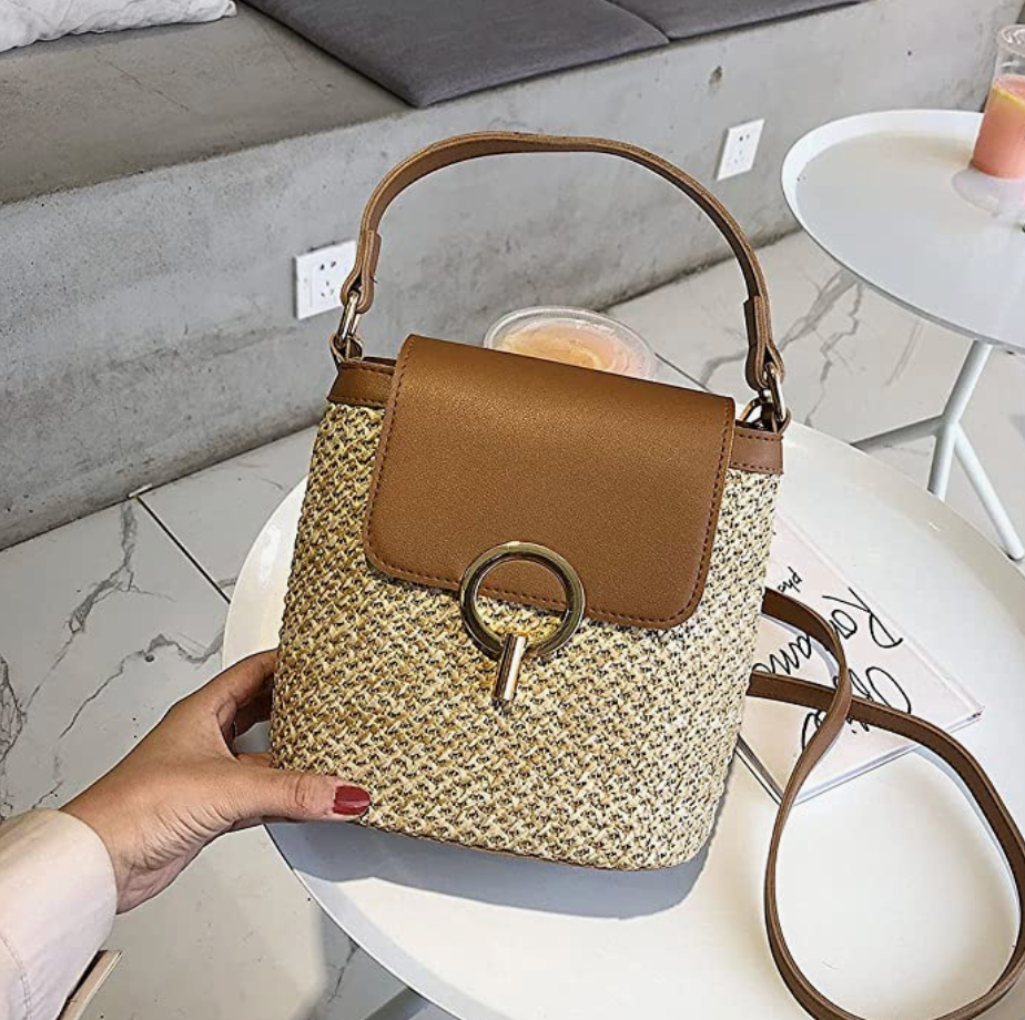 Skanto | Eva Straw Chic Bag – Lightweight Summer Bag with Shoulder Strap