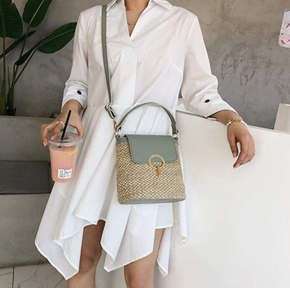 Skanto | Eva Straw Chic Bag – Lightweight Summer Bag with Shoulder Strap