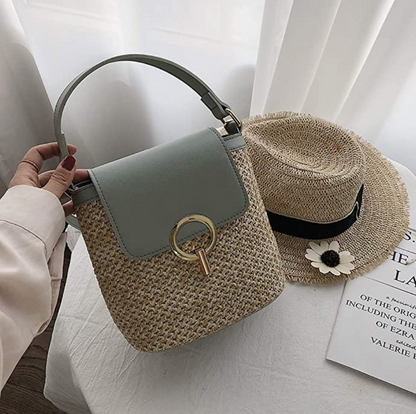 Skanto | Eva Straw Chic Bag – Lightweight Summer Bag with Shoulder Strap