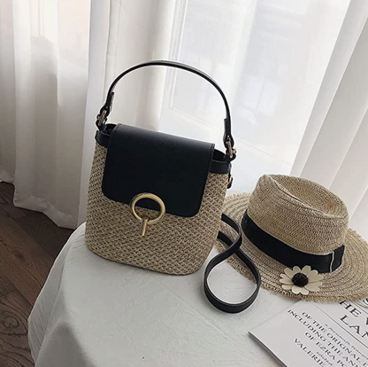 Skanto | Eva Straw Chic Bag – Lightweight Summer Bag with Shoulder Strap