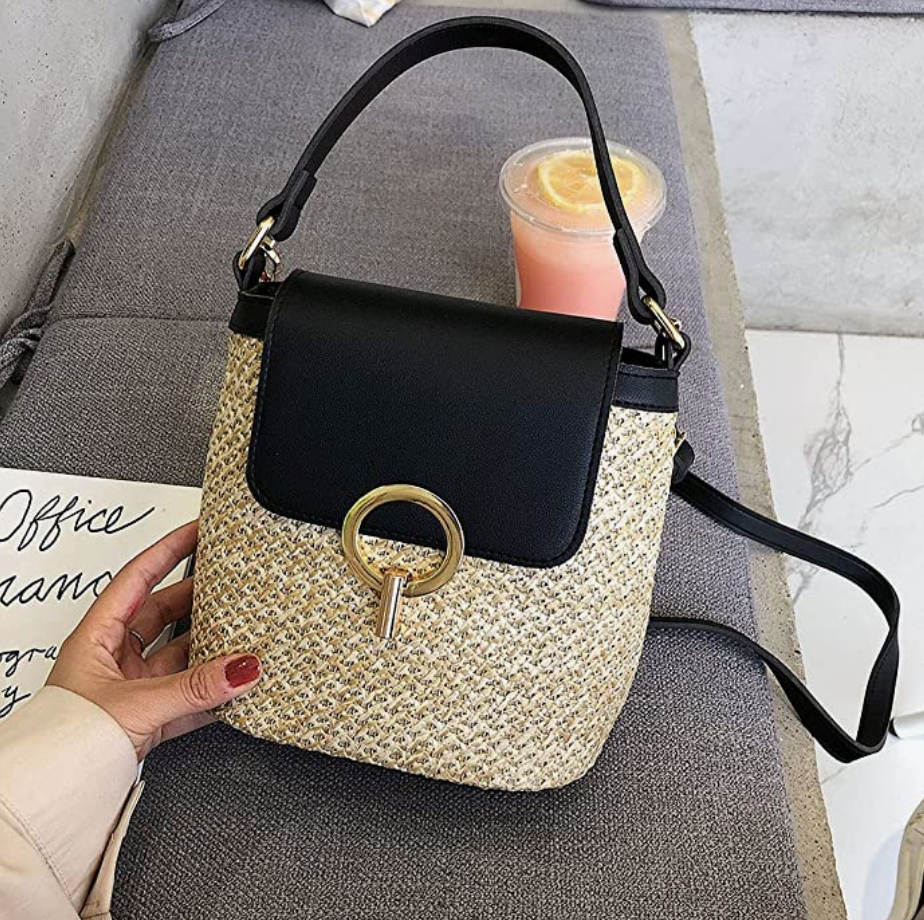 Skanto | Eva Straw Chic Bag – Lightweight Summer Bag with Shoulder Strap