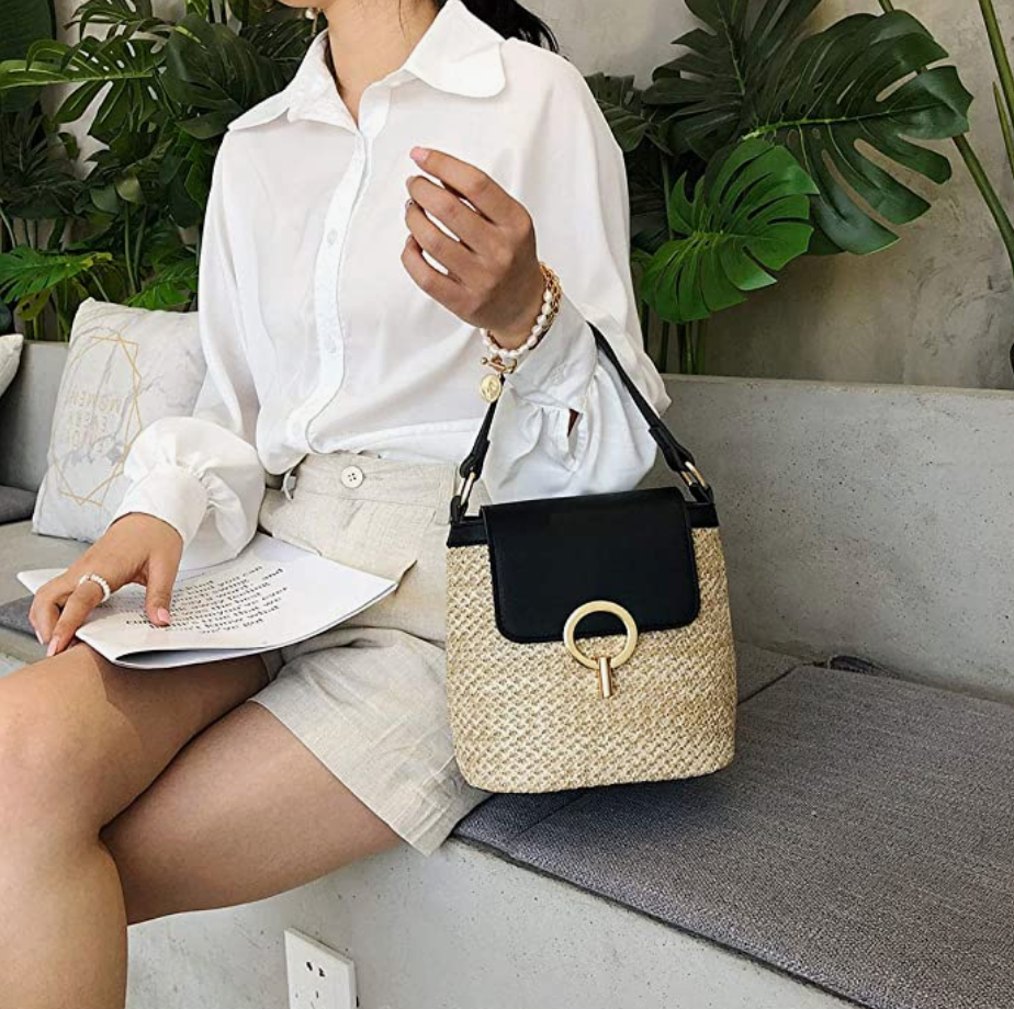 Skanto | Eva Straw Chic Bag – Lightweight Summer Bag with Shoulder Strap