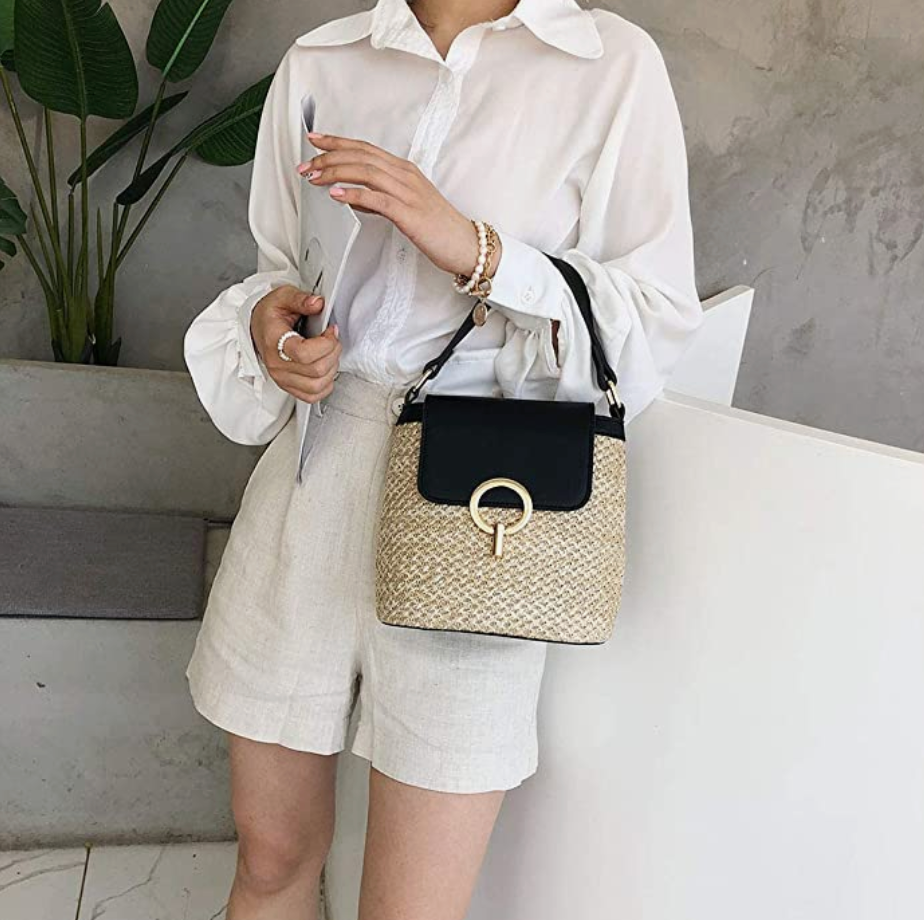 Skanto | Eva Straw Chic Bag – Lightweight Summer Bag with Shoulder Strap