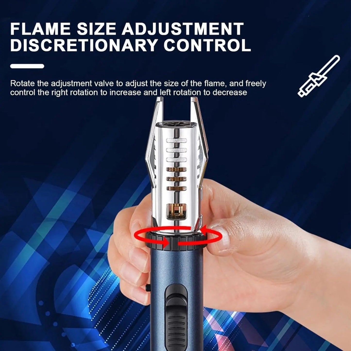 Windproof lighter with adjustable jet flame for any weather