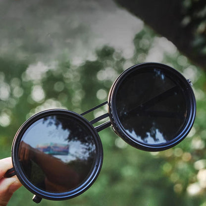 BowLift | VisionRound Polarized Sunglasses – Unisex Retro Design with Adjustable Light Filter