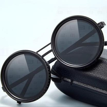 VisionRound Polarized Sunglasses – Unisex Retro Design with Adjustable Light Filter | Bowlift